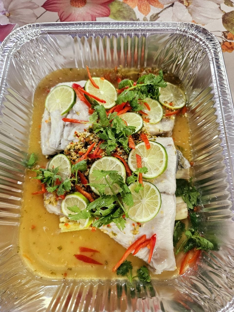 Thai Lime & Garlic Steamed Fish